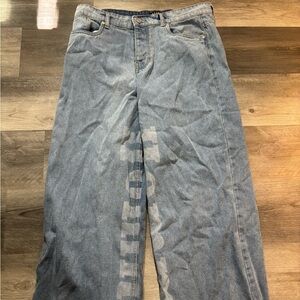 Boohoo Mens Blue Relaxed Fit Jeans